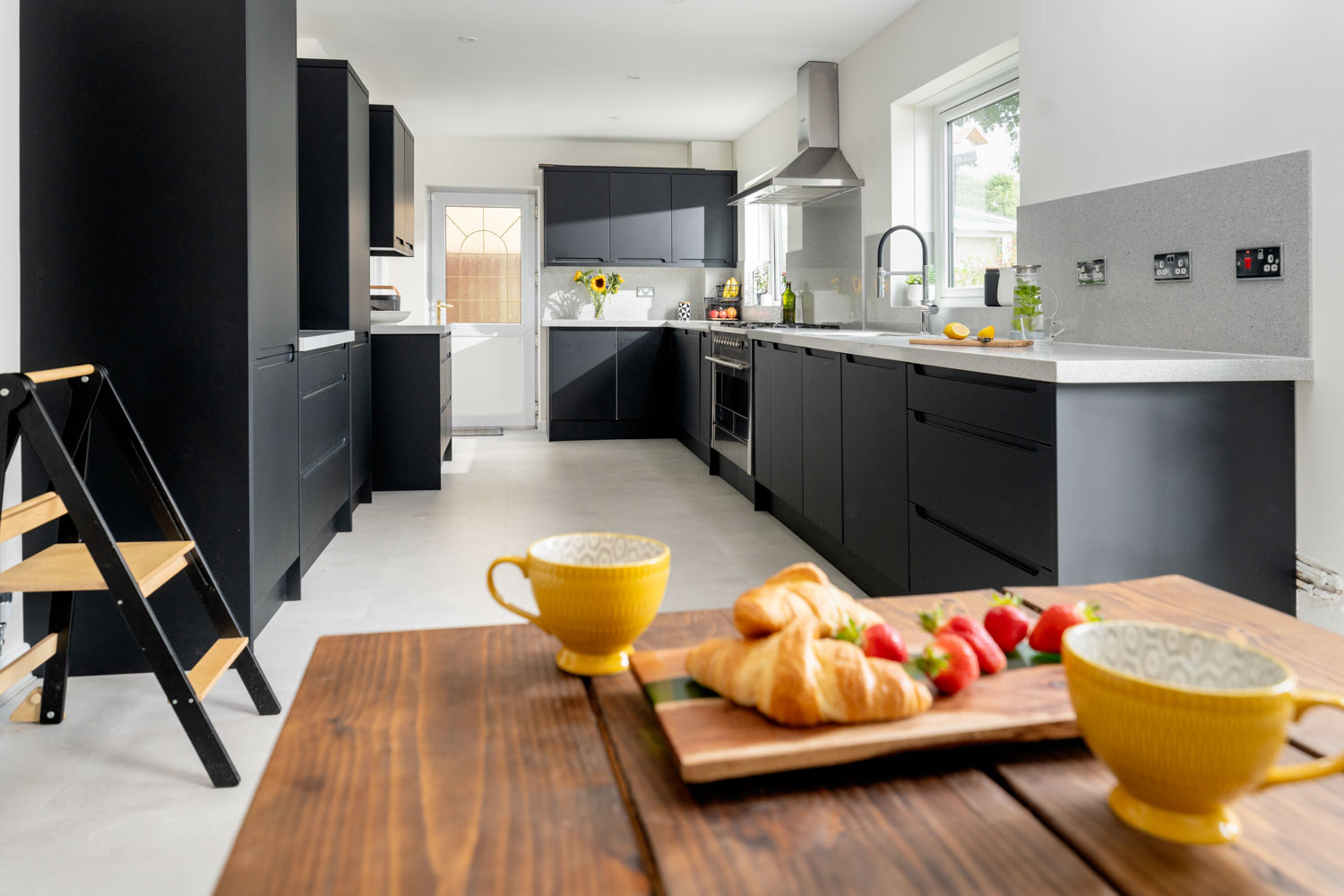 royal grey chelsea matt black kitchen