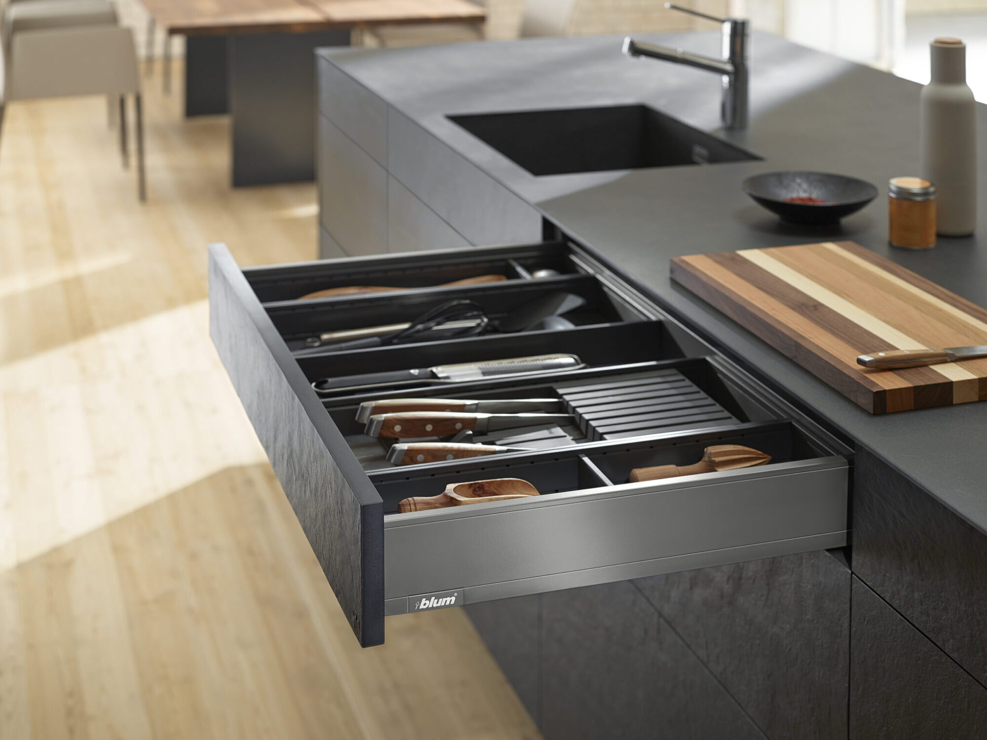 kitchen counter with drawer